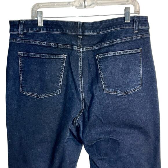 Talbots Simply Flattering Straight Leg Jeans Dark Wash Size 14 Stretch Denim - Picture 4 of 7